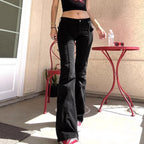 Damen Hochtaillierte Flared Jeans mit praktischen Taschen R&B