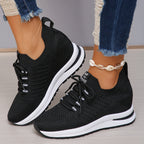 Damen Sportliche Sneaker mit atmungsaktivem Strickdesign und rutschfester Sohle R&B