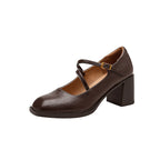 Damen Mary Jane Pumps mit elegantem Riemchen und komfortablem Blockabsatz R&B