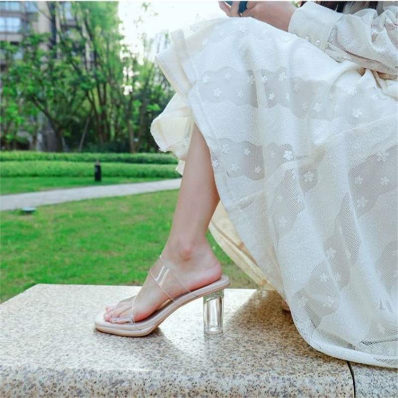 Damen transparente Plateau-Sandalen R&B