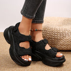 Damen Komfortable Sandalen mit dämpfendem Plateau und verstellbaren Klettverschlüssen R&B
