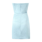 Damen figurbetontes Minikleid mit elegantem Wasserfallausschnitt und Raffungen