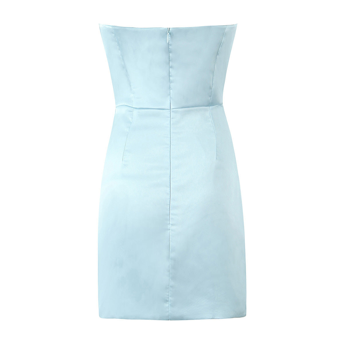 Damen figurbetontes Minikleid mit elegantem Wasserfallausschnitt und Raffungen