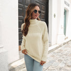 Damen Strickjacke mit modernem Strickdesign und hohem Kragen R&B