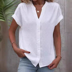 Damen Kurzarm Bluse mit feinem Strukturmuster R&B