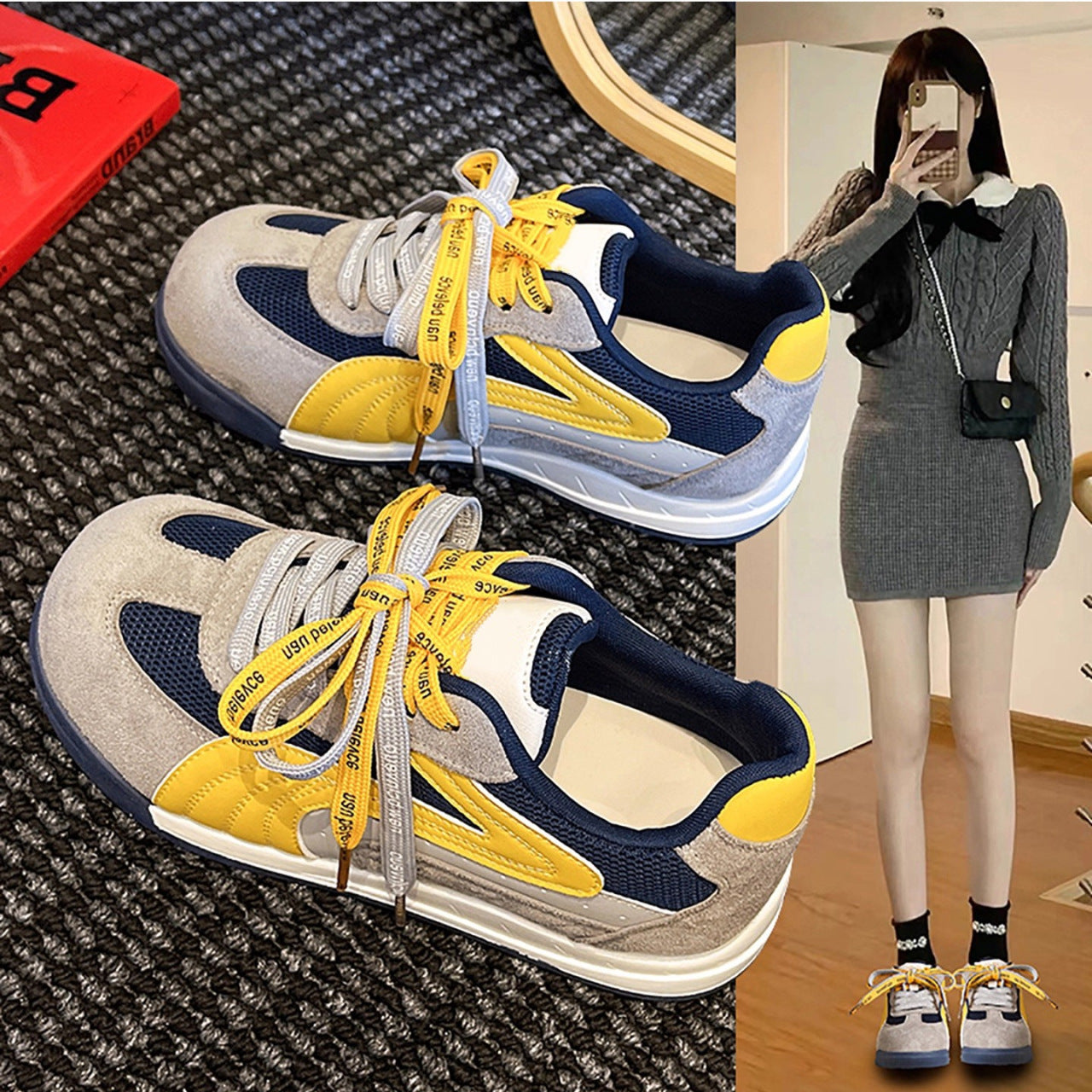 Damen Sneakers mit weichem Wildleder und innovativer Schnürtechnologie R&B
