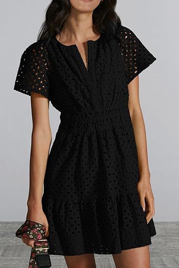 Damen Sommerkleid im romantischen Broderie Anglaise Stil R&B