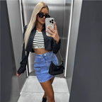 Damen Denim Minirock mit praktischen Seitentaschen und modernem Schnitt R&B