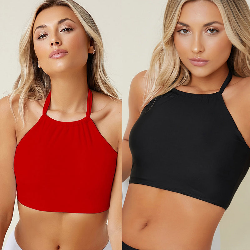 Damen hochwertiges Cropped-Badeoberteil mit eleganter Halterung