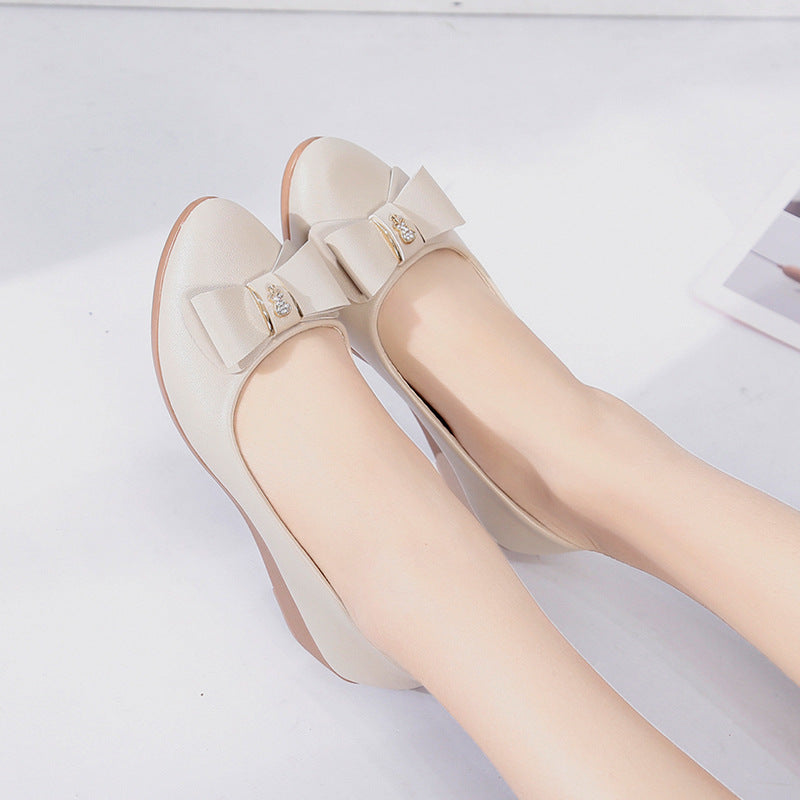 Damen elegante Keil-Pumps mit dekorativem Schleifen-Design R&B