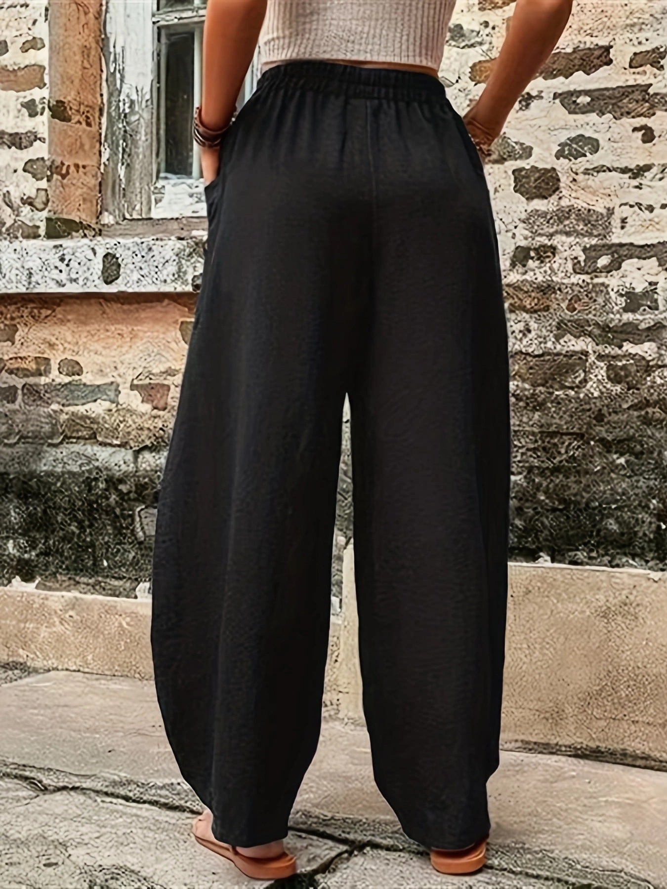 Damen Weite Baumwollhose mit seitlichen Taschen und dandy Design R&B