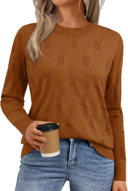 Damen gesteppter Strickpullover mit modischem Schnitt R&B