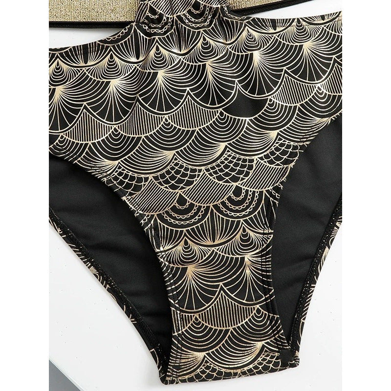 Damen Triangel-Bikini mit glamourösem Wickel-Design und eleganten Akzenten R&B
