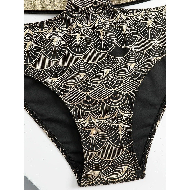 Damen Triangel-Bikini mit glamourösem Wickel-Design und eleganten Akzenten R&B