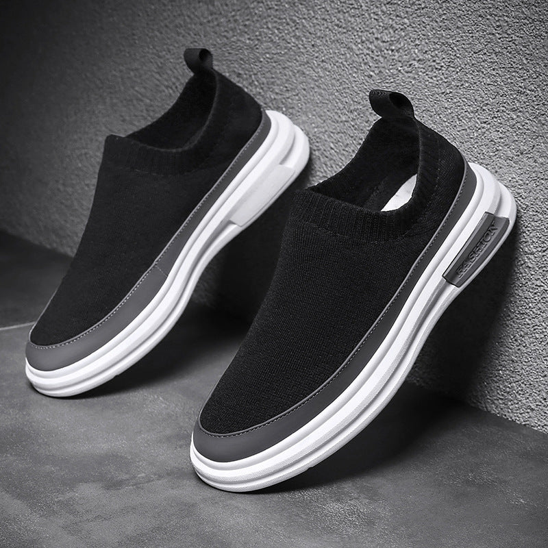 Damen Modische Slip-On Sneakers mit elastischem Strickobermaterial R&B