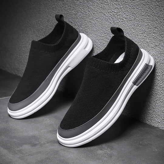 Damen Modische Slip-On Sneakers mit elastischem Strickobermaterial R&B
