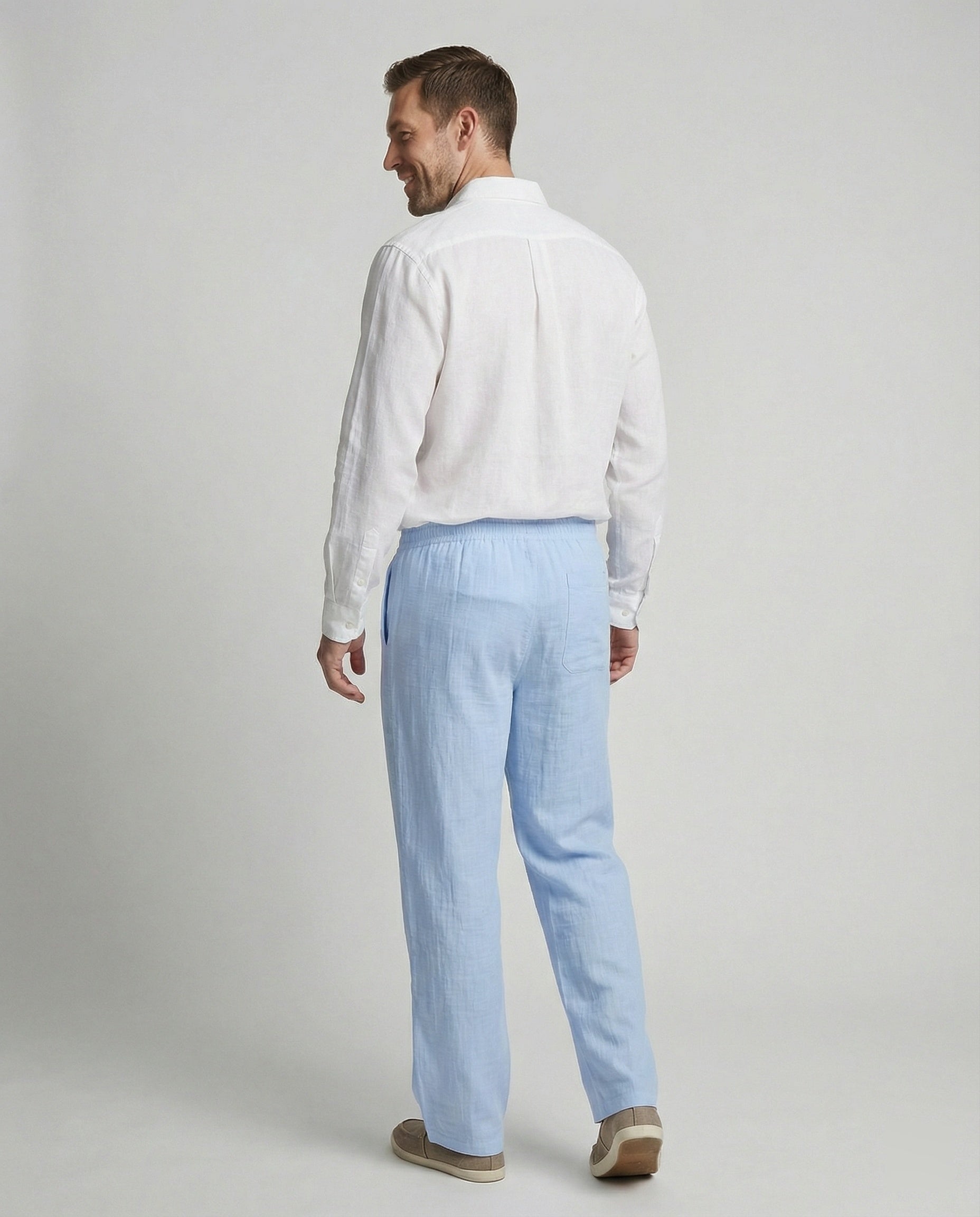 Herren lässige Freizeithose mit elastischem Bund und praktischen Seitentaschen R&B