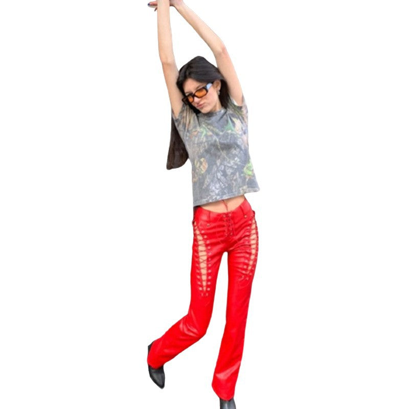 Damen Crop-Top mit innovativem Cut-Out-Design und langen Ärmeln R&B
