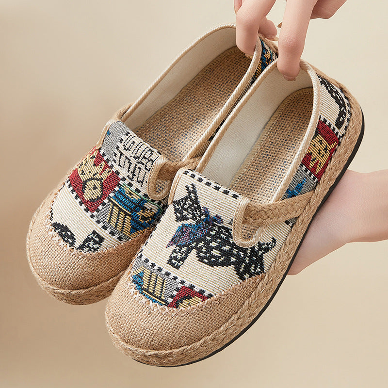 Damen bequeme und stilvolle Slipper mit buntem Mustermix R&B