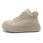 Damen modische High-Top Sneakers mit flauschigem Innenfutter und robuster Profilsohle R&B