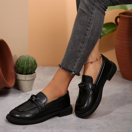 Damen klassische Loafer mit modischem Schleifendetail R&B