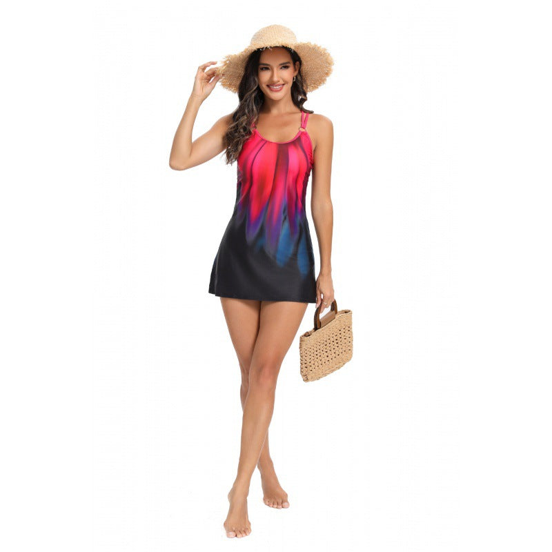Damen Tankini-Set mit modischen Ripp- und Flammenelementen R&B