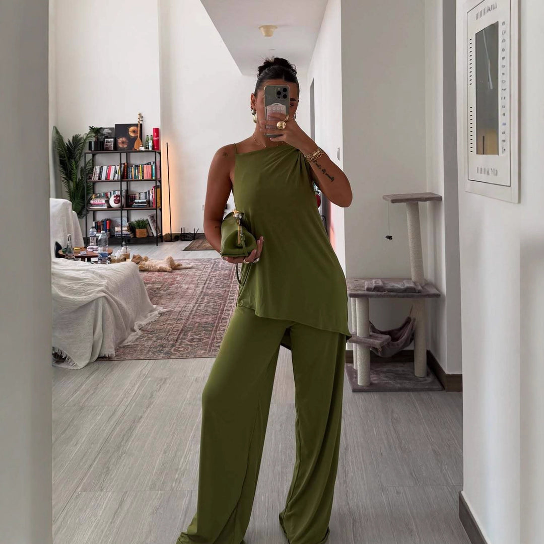 Damen Weite Palazzo-Hose mit elastischem Bund und fließendem Schnitt R&B