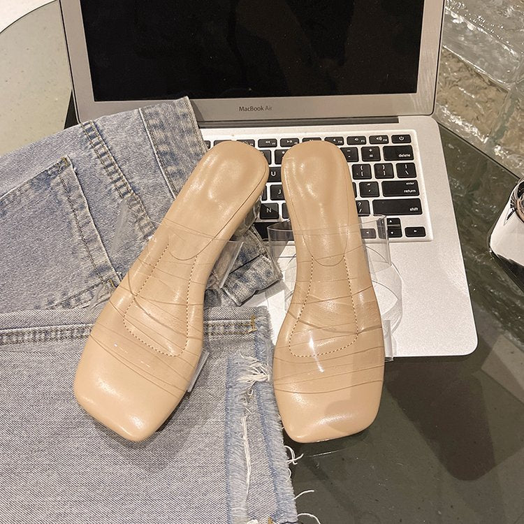 Damen Modische Mules mit blockiertem Absatz und komfortablem Fußbett