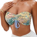 Damen Bandeau-Bikini-Oberteil mit verspieltem Muster R&B
