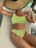 Damen Asymmetrischer Bikini mit Rippstruktur R&B