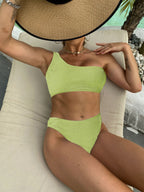 Damen Asymmetrischer Bikini mit Rippstruktur R&B