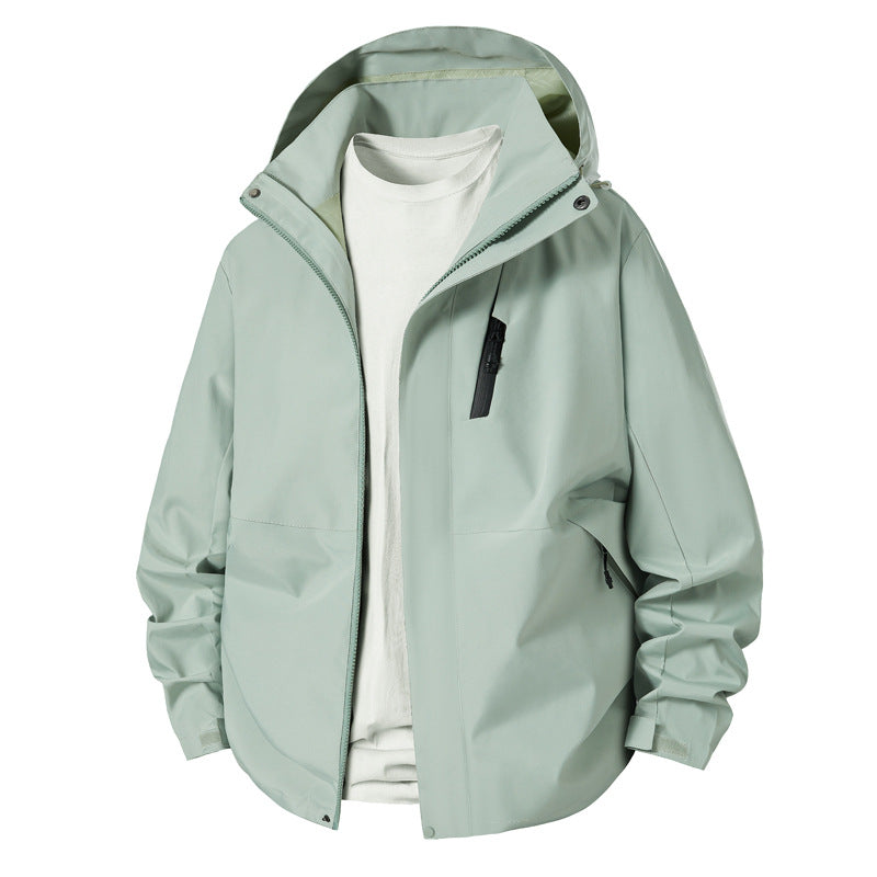 Herren technische Übergangsjacke mit verstellbarem Kapuzenrand R&B