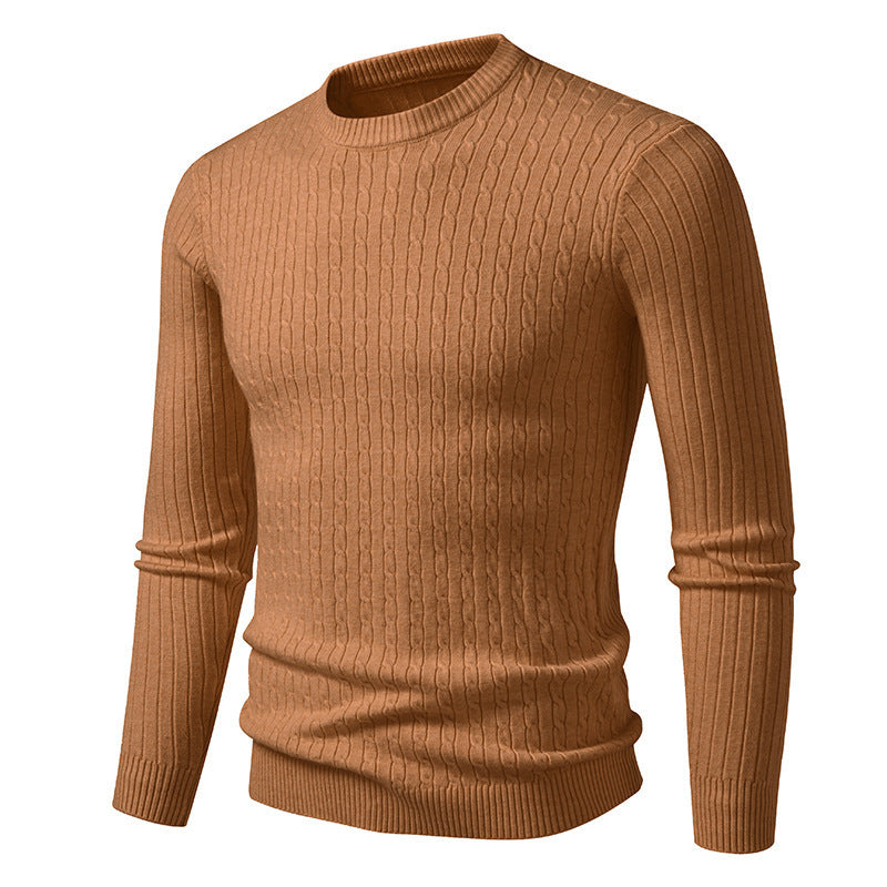 Herren modischer Strickpullover mit feinem Zopfmuster R&B