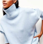 Damen Modischer Rollkragenpullover aus weichem Material R&B