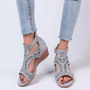 Damen Wedge-Sandalen mit modischem Cut-Out-Design und rutschfester Sohle R&B