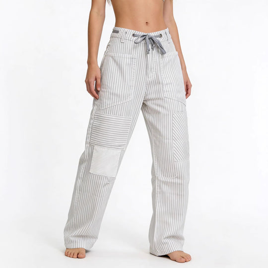 Damen weite Cargo-Hose mit praktischen Taschen und einzigartigem Design R&B