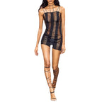 Damen Bodycon Overall mit Ripsoptik und eleganten Trägern R&B