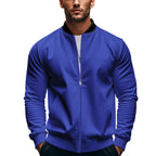 Herren elegante Bomberjacke mit stehendem Kragen und Reißverschluss R&B
