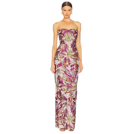 Damen Glamouröses Abendkleid mit schillernden Pailletten und taillierter Silhouette R&B