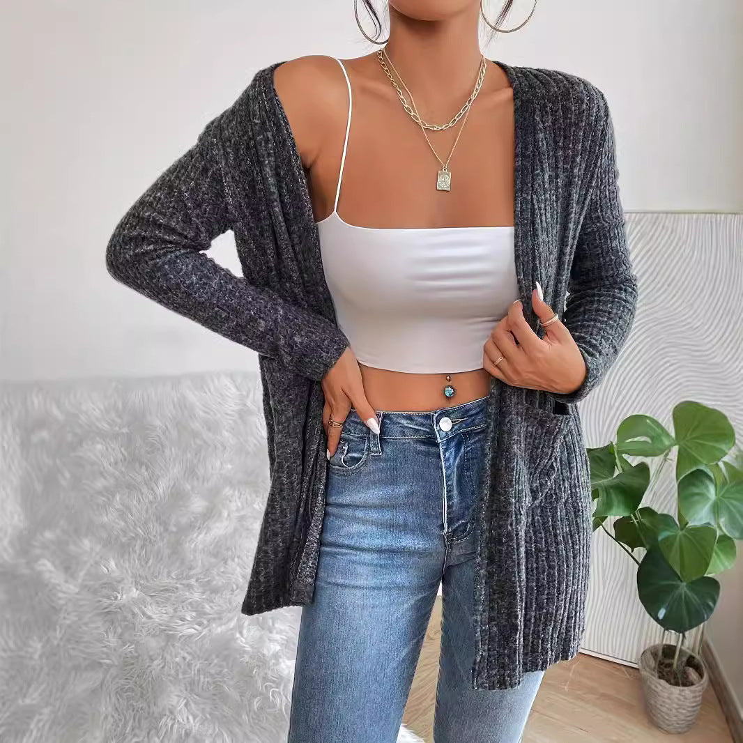 Damen Strickjacke mit strukturiertem Rippdesign und praktischen Taschen R&B