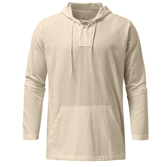 Damen lässiger Langarm-Hoodie mit Kängurutasche und Kapuze R&B