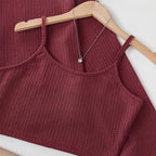 Damen Bequemes Zweiteiliges Waffel-Set mit Langarmoberteil und Shorts R&B