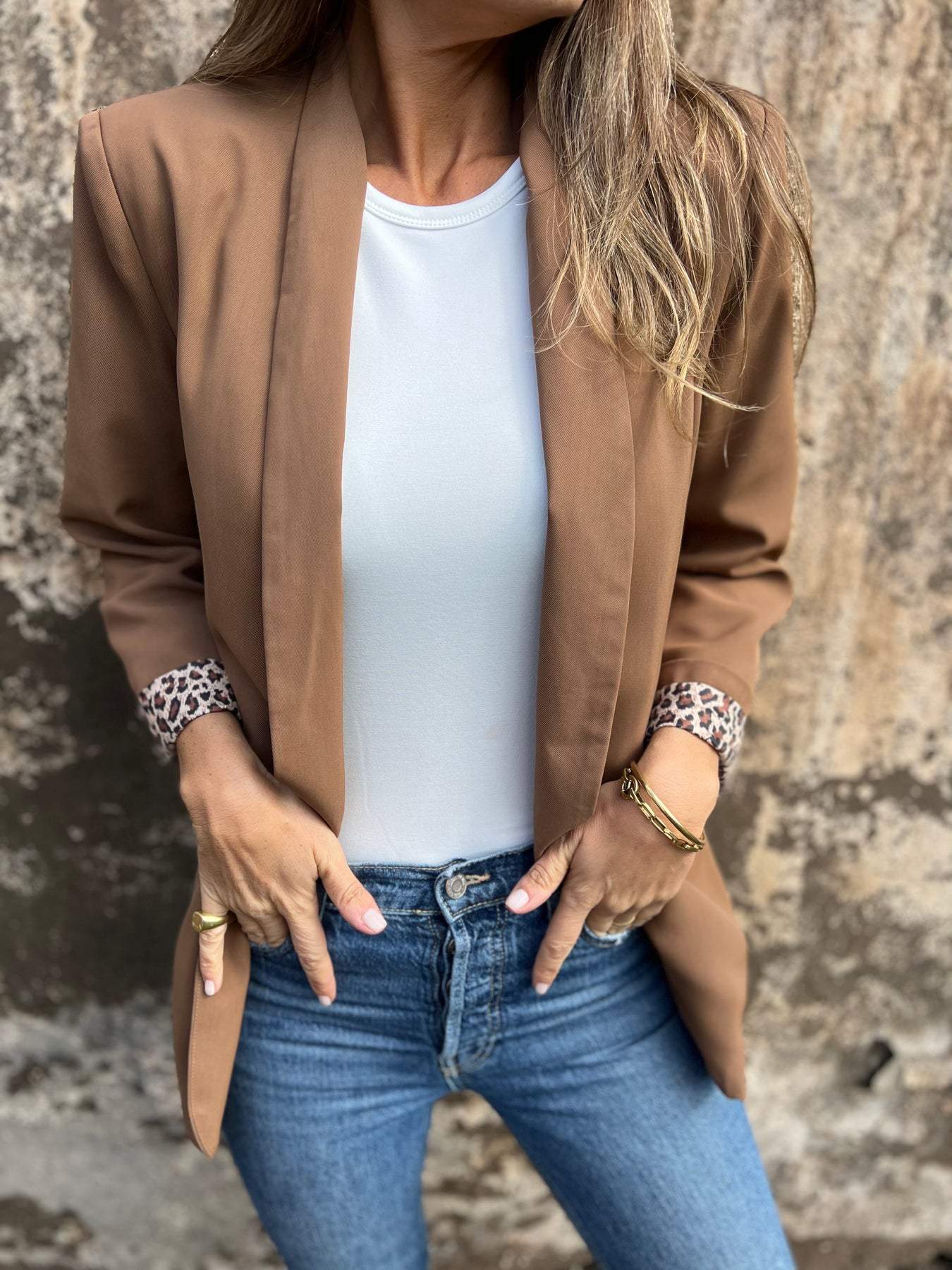 R&B | Blazer mit Леопарденmuster Füttert