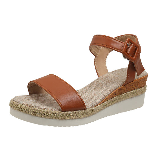 Damen Wedge-Sandalen mit verstellbarem Riemen und rutschfester Sohle R&B