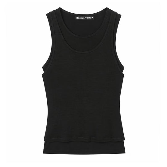 Damen ärmelloses Tanktop aus hochwertigem Stretch-Material mit figurbetontem Schnitt R&B