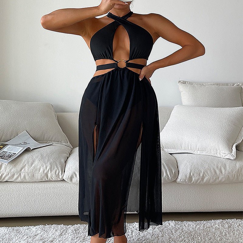 Damen Strandkleid mit angesagten Cut-Outs und eleganten Ringelementen R&B