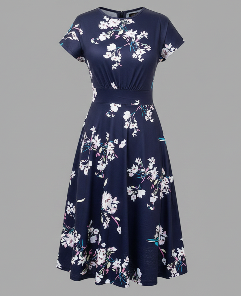 Damen Blumenkleid Midikleid Floral