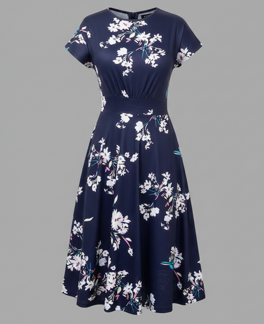 Damen Blumenkleid Midikleid Floral