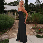 Damen Elegantes figurbetontes Maxikleid mit fledermausförmigem Dekolleté und fließendem Saum R&B
