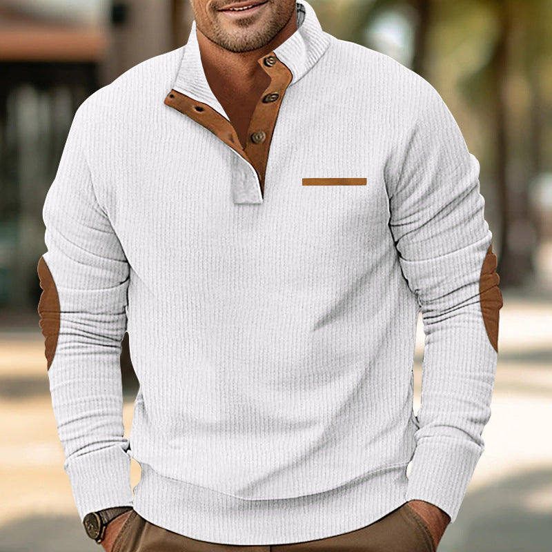 Herren Strickpullover mit kontrastierenden Design-Elementen R&B